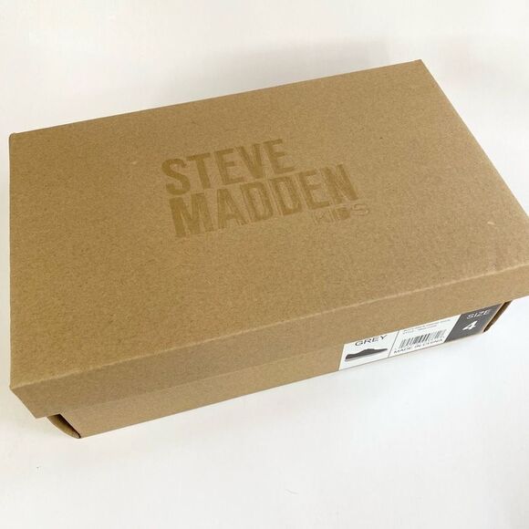 Steve Madden Lace Up Oxford Boys Leather Suede Casual Dress Shoe Gray Size 4 - Picture 7 of 7